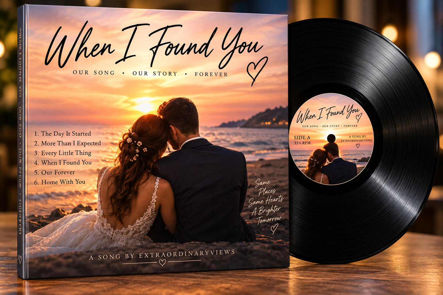 Personalised ExtraordinaryViews vinyl record and sleeve